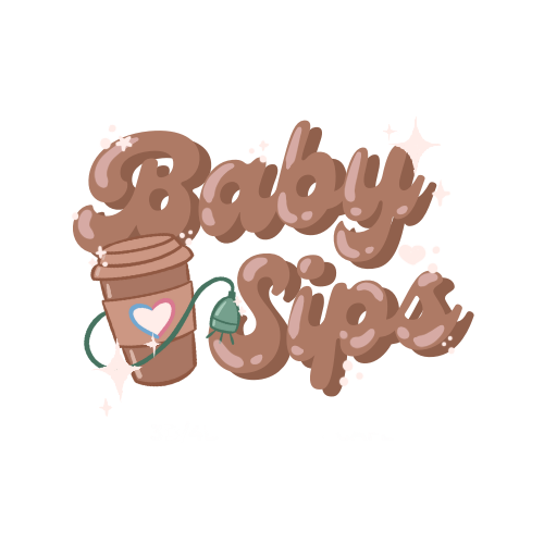 The baby sips